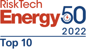 An award logo recognising Lacima as one of the top 10 companies in Risk Tech's 2022 Energy50 rankings. The award is testament to Lacima's excellence in energy risk and analytics.